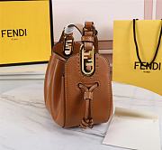 Fendi FF Pomodorino Mini Brown Coated Brown Canvas Shoulder Bag Size 24cm  - 2