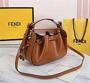 Fendi FF Pomodorino Mini Brown Coated Brown Canvas Shoulder Bag Size 24cm  - 3