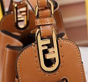 Fendi FF Pomodorino Mini Brown Coated Brown Canvas Shoulder Bag Size 24cm  - 5