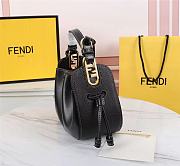 Fendi FF Pomodorino Mini Brown Coated Black Shoulder Bag Size: 24cm  - 2