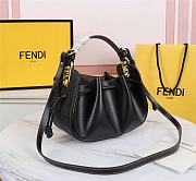 Fendi FF Pomodorino Mini Brown Coated Black Shoulder Bag Size: 24cm  - 4