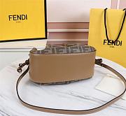 Fendi FF Pomodorino Mini Brown Coated Canvas Shoulder Bag Size: 24cm  - 2