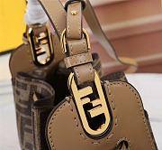 Fendi FF Pomodorino Mini Brown Coated Canvas Shoulder Bag Size: 24cm  - 4