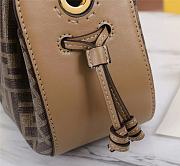 Fendi FF Pomodorino Mini Brown Coated Canvas Shoulder Bag Size: 24cm  - 6