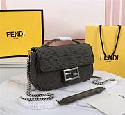 Fendi Baguette Fabric Khaki Shoulder Bag Size: 27cm - 2