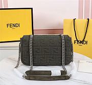 Fendi Baguette Fabric Khaki Shoulder Bag Size: 27cm - 3