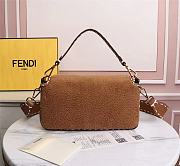 Fendi Baguette Wool Brown Shoulder Bag Size: 27cm - 4