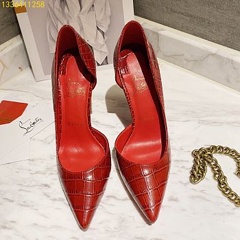 Christian Louboutin Red Crocodile Pattern