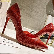 Christian Louboutin Red Crocodile Pattern - 2
