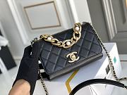 Chanel Square Shoulder Bag Black 18cm - 4