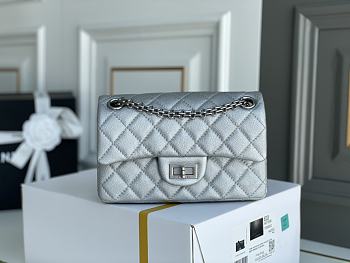 Chanel Reissue Calfskin Leather Silver AS2892 Size 20cm