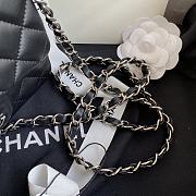 Chanel Mini Flap Bag Lambskin Silver Metal Black A35200 17cm - 3