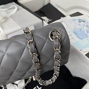 Chanel Mini Flap Bag Lambskin Silver Metal Grey A35200 17cm - 3
