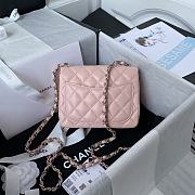 Chanel Mini Flap Bag Calfskin Silver Metal Pink A35200 17cm - 3