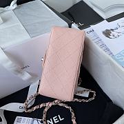Chanel Mini Flap Bag Calfskin Silver Metal Pink A35200 17cm - 4