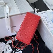 Mini flap bag, Lambskin & silver-tone metal, red — Fashion | CHANEL