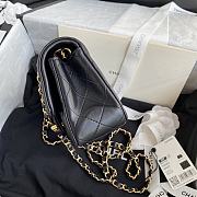 Chanel Classic Flap Bag Lambskin Leather Black A0116 Size 20cm - 2