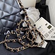 Chanel Classic Flap Bag Lambskin Leather Black A0116 Size 20cm - 3