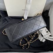Chanel Classic Flap Bag Lambskin Leather Black A0116 Size 20cm - 4