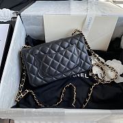 Chanel Classic Flap Bag Lambskin Leather Black A0116 Size 20cm - 5