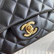 Chanel Classic Flap Bag Lambskin Leather Black A0116 Size 20cm - 6