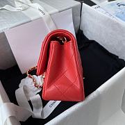Chanel Classic Flap Bag Lambskin Leather Red A0116 Size 20cm - 6