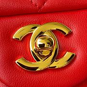 Chanel Classic Flap Bag Lambskin Leather Red A0116 Size 20cm - 3