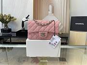 Chanel Mini Classic Flap Bag Silver-tone Metal Pink 20cm - 1