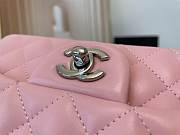 Chanel Mini Classic Flap Bag Silver-tone Metal Pink 20cm - 6