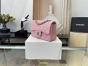 Chanel Mini Classic Flap Bag Silver-tone Metal Pink 20cm - 3