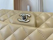 Chanel Mini Classic Flap Bag Leather Silver-tone Metal Beige Size 20cm - 4