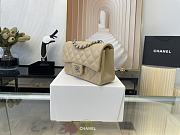 Chanel Mini Classic Flap Bag Leather Silver-tone Metal Beige Size 20cm - 3