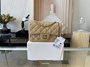 Chanel Mini Classic Flap Bag Gold-tone Metal Beige 20cm - 1