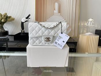 Chanel Mini Classic Flap Bag Leather Silver-tone 20cm