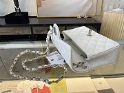 Chanel Mini Classic Flap Bag Leather Silver-tone 20cm - 4