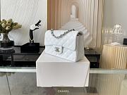 Chanel Mini Classic Flap Bag Leather Silver-tone 20cm - 3