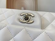 Chanel Mini Flap Bag Quilted Leather Siver-tone Metal White 20cm - 2