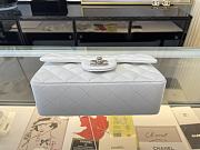 Chanel Mini Flap Bag Quilted Leather Siver-tone Metal White 20cm - 4