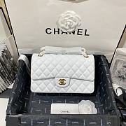 Chanel Flap Bag Lambskin Gold-tone Metal White Size 20cm - 1