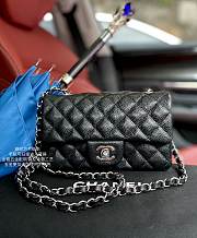 Chanel Classic Flap Bag Caviar Black In Silver/Gold Hardware A01116 Size 20cm - 1