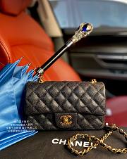 Chanel Classic Flap Bag Caviar Black In Silver/Gold Hardware A01116 Size 20cm - 2