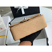Chanel Classic Flap Bag Caviar Beige In Silver Hardware A01116 Size 20cm - 2