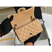 Chanel Classic Flap Bag Caviar Beige In Silver Hardware A01116 Size 20cm - 5