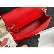 Chanel Classic Flap Bag Caviar Red In Gold Hardware A01116 Size 20cm - 5