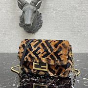 Fendi Baguette Brown Sheepskin Bag 8BS017 Size 18cm - 6
