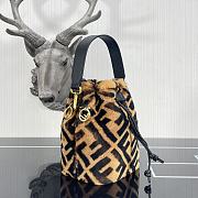 Fendi Mon Tresor Small Bucket Bag Brown Sheepskin Bag 8BS010 Size 18m - 2