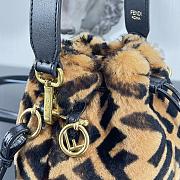 Fendi Mon Tresor Small Bucket Bag Brown Sheepskin Bag 8BS010 Size 18m - 3