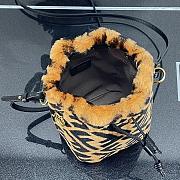 Fendi Mon Tresor Small Bucket Bag Brown Sheepskin Bag 8BS010 Size 18m - 4