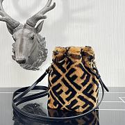 Fendi Mon Tresor Small Bucket Bag Brown Sheepskin Bag 8BS010 Size 18m - 5