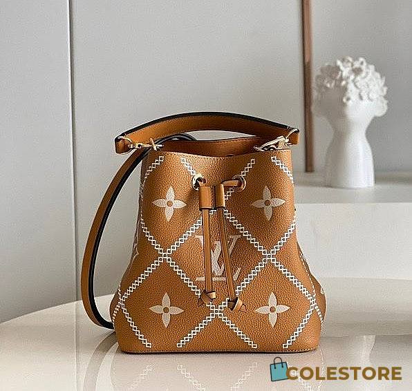 Louis Vuitton NeoNoe Monogram Empreinte Bucket Bag Brown 20cm - 1